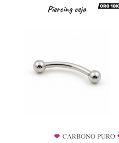PIERCING CEJA BOLAS ORO BLANCO