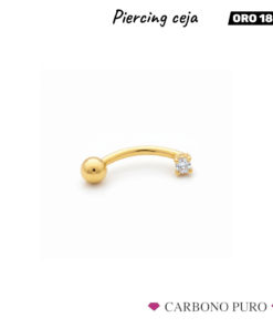 PIERCING CEJA CIRCONITA BOLA ORO