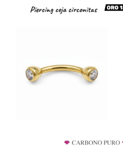 PIERCING CEJA CIRCONITAS ORO AMARILLO